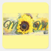 Zonnebloem Vierkante Sticker (Voorkant)