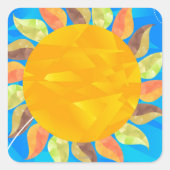 Zonnebloem Vierkante Sticker (Voorkant)