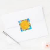 Zonnebloem Vierkante Sticker (Envelop)