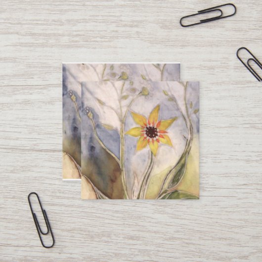 Zonnebloem Vierkante Visitekaartje (Voorkant / Achterkant in situ)