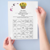 Zonnebloem Vind De Gast Bruidsfeest Bingo  Flyer (Hand)
