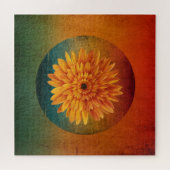 zonnebloem vintage bloem legpuzzel (Horizontaal)