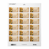 Zonnebloem vintage bruiloft adresetiketten etiket (Full Sheet)