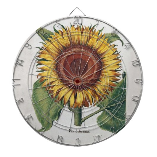 Zonnebloem Vintage Damask Flower Art Dartbord (Voorkant)