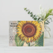 Zonnebloem Vintage Damask Flower Art Kaart (Staand voorkant)