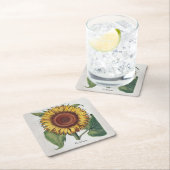 Zonnebloem Vintage Damask Flower Art Kartonnen Onderzetters (Insitu)