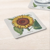 Zonnebloem Vintage Damask Flower Art Kartonnen Onderzetters (Schuin)