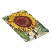 Zonnebloem Vintage Damask Flower Art Magneet (Rechterzijde)
