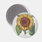Zonnebloem Vintage Damask Flower Art Magneet (Voorkant / Achterkant)