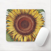 Zonnebloem Vintage Damask Flower Art Muismat (Met muis)