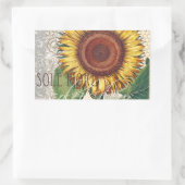 Zonnebloem Vintage Damask Flower Art Rechthoekige Sticker (Tas)