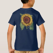 Zonnebloem Vintage Damask Flower Art T-shirt (Achterkant)