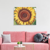 Zonnebloem Vintage Damast Bloem Kunst Canvas Afdruk (Insitu (Woonkamer))