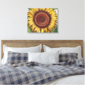 Zonnebloem Vintage Damast Bloem Kunst Canvas Afdruk (Insitu (Slaapkamer))