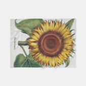 Zonnebloem Vintage Damast Bloem Kunst Fleece Deken (Voorkant (Horizontaal))