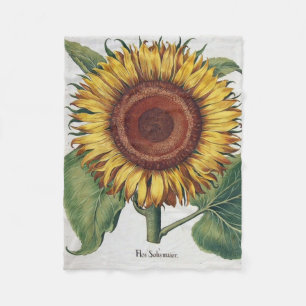 Zonnebloem Vintage Damast Bloem Kunst Fleece Deken