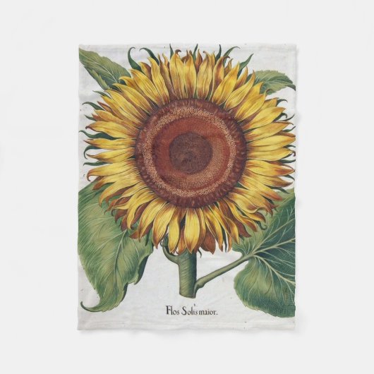 Zonnebloem Vintage Damast Bloem Kunst Fleece Deken (Voorkant)