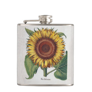 Zonnebloem Vintage Damast Bloem Kunst Heupfles