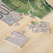 Zonnebloem Vintage Damast Bloem Kunst Legpuzzel (Zijkant)
