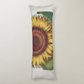 Zonnebloem Vintage Damast Bloem Kunst Lichaamskussen (Achterkant (Verticaal))