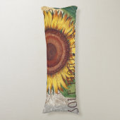 Zonnebloem Vintage Damast Bloem Kunst Lichaamskussen (Voorkant Verticaal)