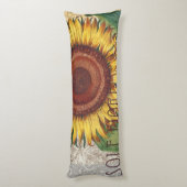 Zonnebloem Vintage Damast Bloem Kunst Lichaamskussen (Achterkant (Verticaal))