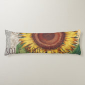 Zonnebloem Vintage Damast Bloem Kunst Lichaamskussen (Voorkant)