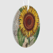 Zonnebloem Vintage Damast Bloem Kunst Ornament (voorkant)