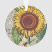 Zonnebloem Vintage Damast Bloem Kunst Ornament (achterkant)