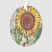 Zonnebloem Vintage Damast Bloem Kunst Ornament (voorkant)