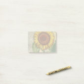Zonnebloem Vintage Damast Bloem Kunst Post-it® Notes (Op bureau)