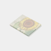 Zonnebloem Vintage Damast Bloem Kunst Post-it® Notes (Schuin)