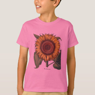 Zonnebloem Vintage Damast Bloem Kunst T-shirt