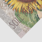 Zonnebloem Vintage Damast Bloem Kunst Tissuepapier (Detail)