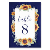 Zonnebloem Vintage Trouwtafel Aantal Kaarten (Achterkant)