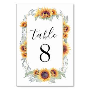 Zonnebloem Vintage Trouwtafel Aantal Kaarten