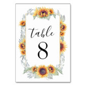 Zonnebloem Vintage Trouwtafel Aantal Kaarten (Achterkant)