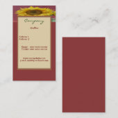 Zonnebloem Visitekaartje (Voorkant / Achterkant)