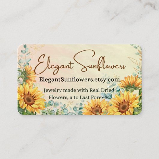 Zonnebloem Visitekaartje (Voorkant)