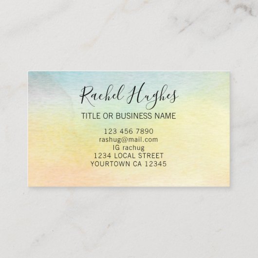 Zonnebloem Visitekaartje (Achterkant)