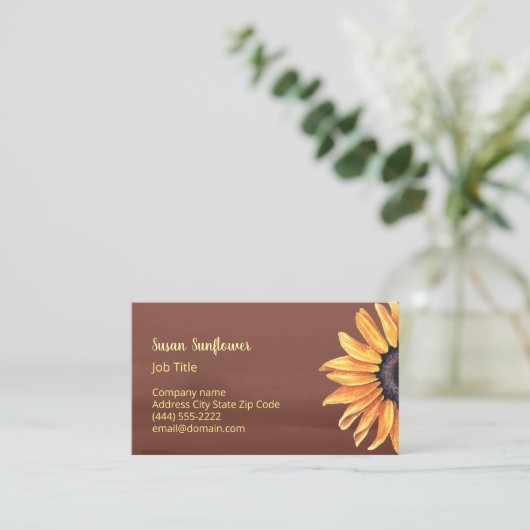 Zonnebloem Visitekaartje (Staand voorkant)