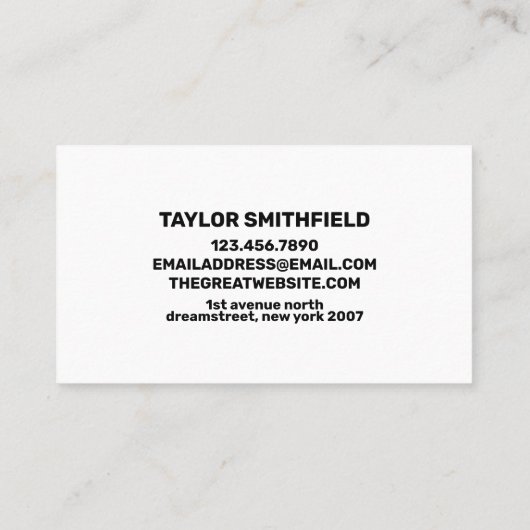 Zonnebloem Visitekaartje (Achterkant)