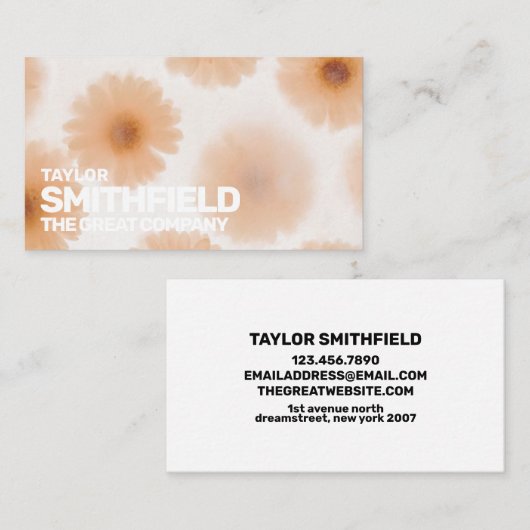 Zonnebloem Visitekaartje (Voorkant / Achterkant)