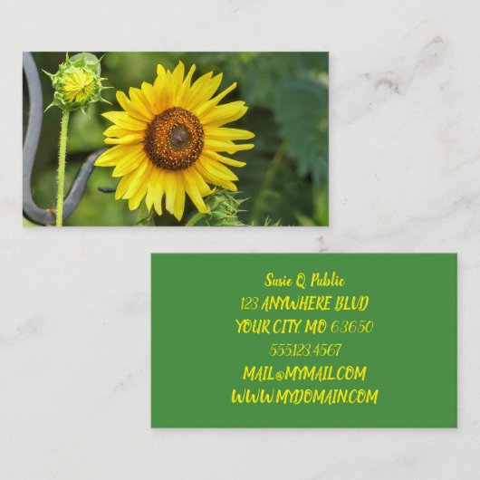 Zonnebloem Visitekaartje (Voorkant / Achterkant)