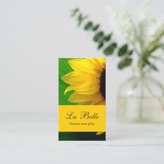 Zonnebloem Visitekaartje (Staand voorkant)
