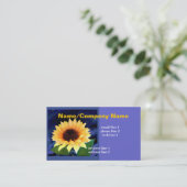 zonnebloem visitekaartje blauw en geel (Staand voorkant)
