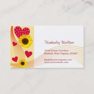 Zonnebloem visitekaartje van het rode hart