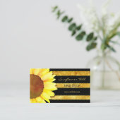 Zonnebloem Visitekaartjes met goudhoudende oliesla (Staand voorkant)