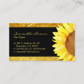 Zonnebloem Visitekaartjes met goudhoudende oliesla (Achterkant)