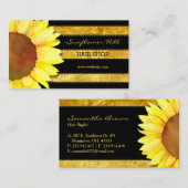 Zonnebloem Visitekaartjes met goudhoudende oliesla (Voorkant / Achterkant)